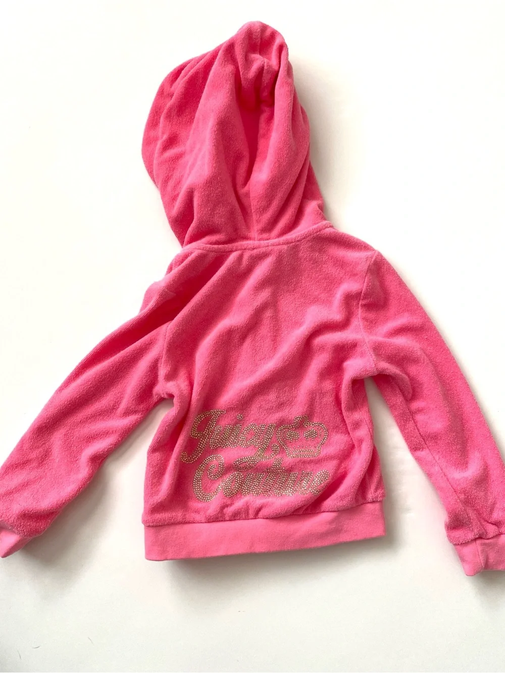 Juicy Couture Girls Hot Pink Fleece Hoodie Set 3T Zip Front Jacket Pull on Pants